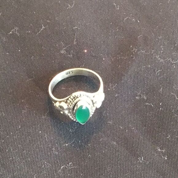 NWOT. Sterling Silver Green Onyx Rings S 8  mm - Picture 3 of 13